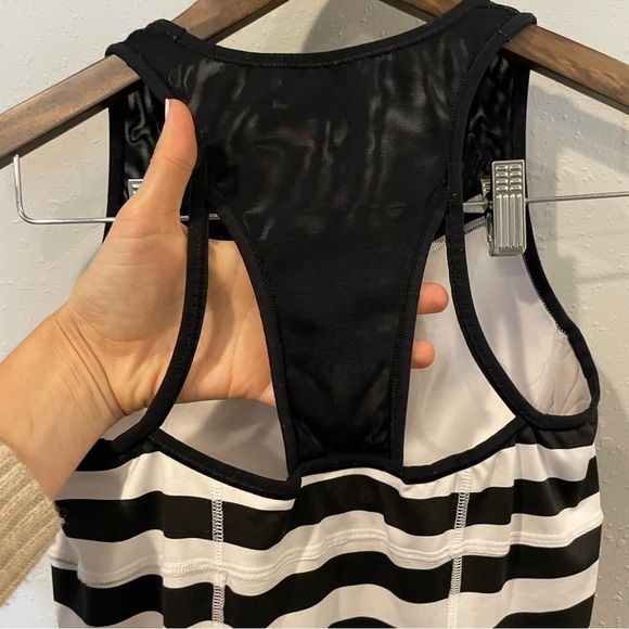 Athleta Chase Black and White Stripe Racer Back Tank Top - Picture 6 of 12